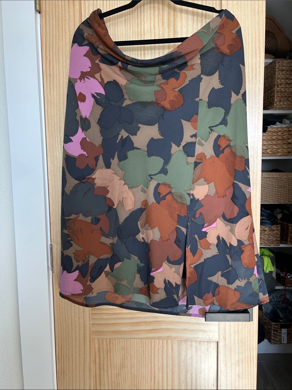 Floral Print A-Line Skirt in Multi Color